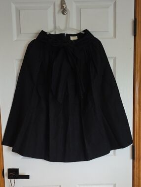kate spade Black A-Line Midi Skirt with Front Bow